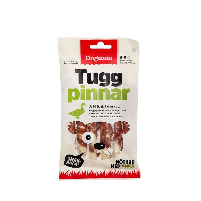 Dogman Tyggepinner med and 6p Hvit S 12cm